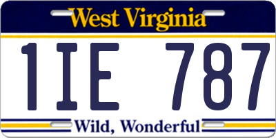 WV license plate 1IE787