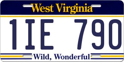 WV license plate 1IE790