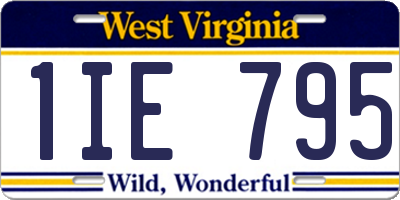 WV license plate 1IE795
