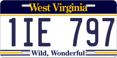 WV license plate 1IE797