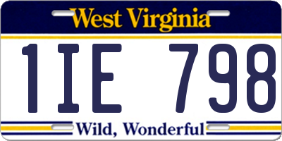 WV license plate 1IE798