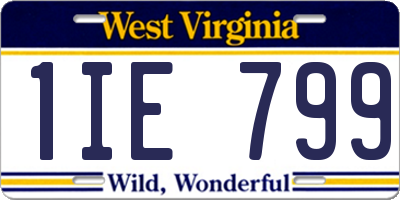 WV license plate 1IE799