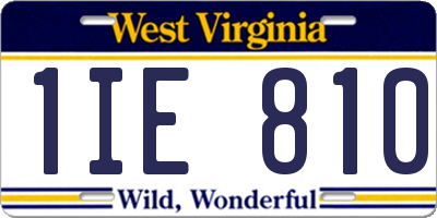 WV license plate 1IE810