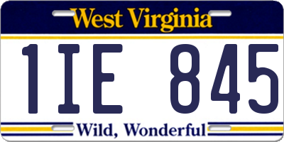 WV license plate 1IE845