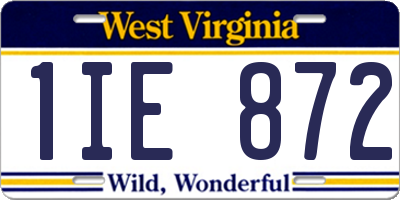 WV license plate 1IE872