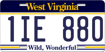 WV license plate 1IE880