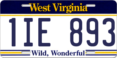 WV license plate 1IE893