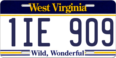 WV license plate 1IE909
