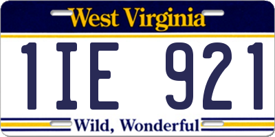 WV license plate 1IE921