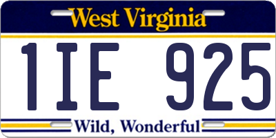 WV license plate 1IE925