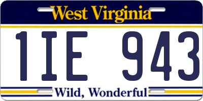 WV license plate 1IE943