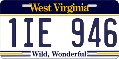 WV license plate 1IE946