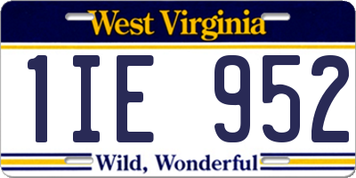WV license plate 1IE952