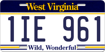 WV license plate 1IE961