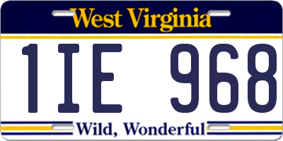 WV license plate 1IE968