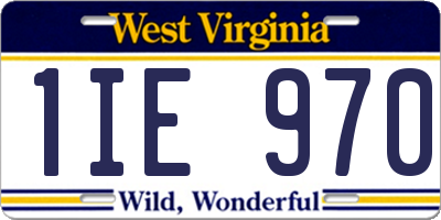 WV license plate 1IE970