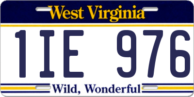 WV license plate 1IE976