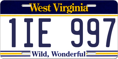WV license plate 1IE997