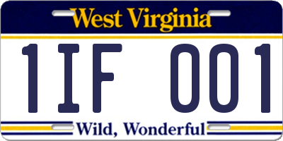 WV license plate 1IF001