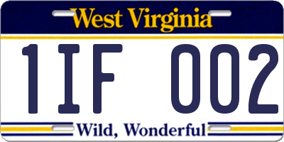 WV license plate 1IF002