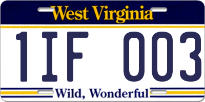 WV license plate 1IF003