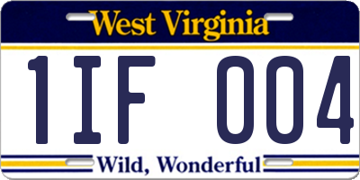 WV license plate 1IF004