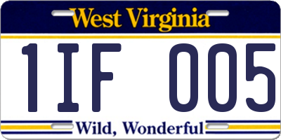 WV license plate 1IF005