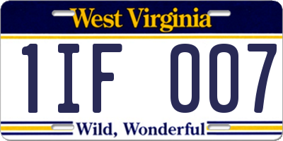 WV license plate 1IF007