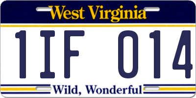WV license plate 1IF014