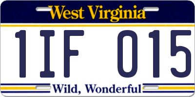 WV license plate 1IF015