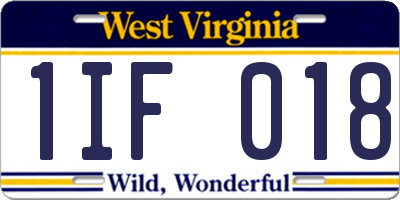 WV license plate 1IF018
