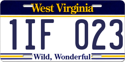 WV license plate 1IF023