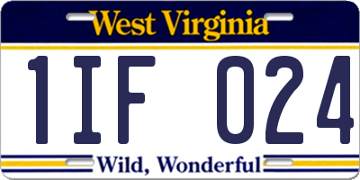 WV license plate 1IF024