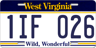 WV license plate 1IF026
