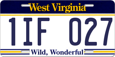 WV license plate 1IF027