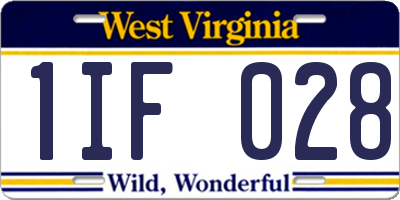 WV license plate 1IF028
