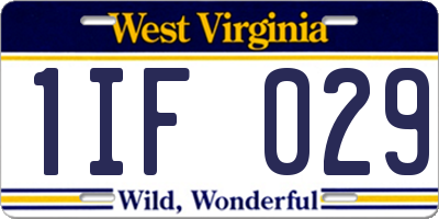 WV license plate 1IF029