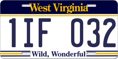 WV license plate 1IF032
