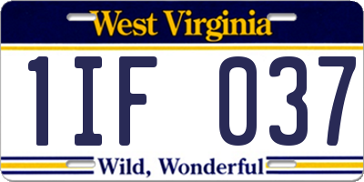 WV license plate 1IF037
