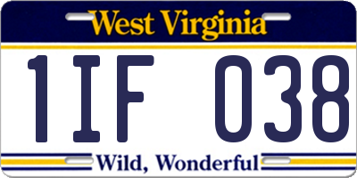 WV license plate 1IF038