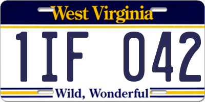 WV license plate 1IF042