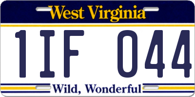 WV license plate 1IF044