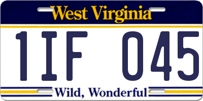 WV license plate 1IF045