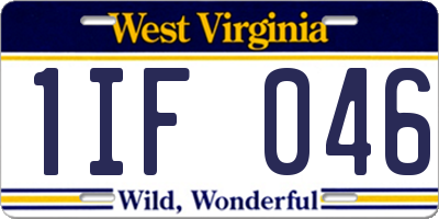 WV license plate 1IF046