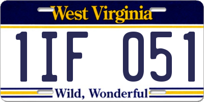 WV license plate 1IF051