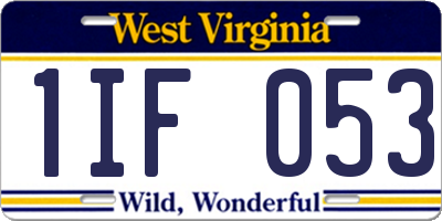 WV license plate 1IF053