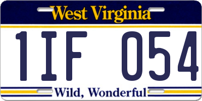 WV license plate 1IF054