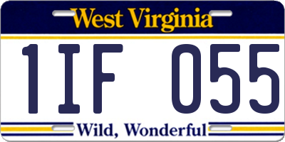 WV license plate 1IF055