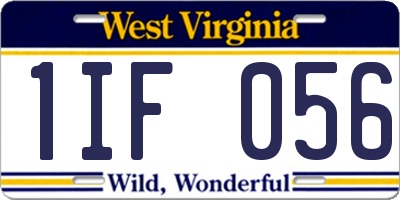 WV license plate 1IF056