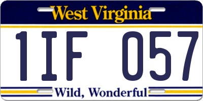 WV license plate 1IF057